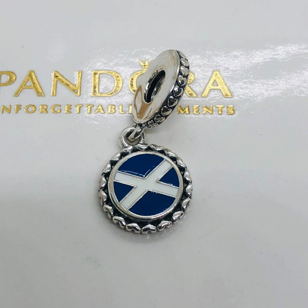 🌞📖Pandora SCOTLAND Flag Charm S925 Silver with box